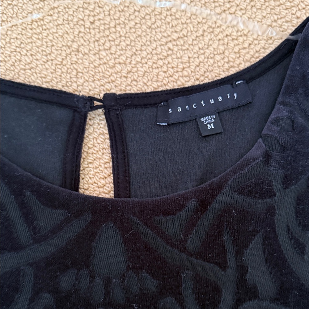 Sanctuary brand Velvet Black Long Sleeve Dress, size M - Picture 4 of 6